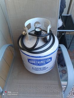 Nice propane tank with the holes and a timer that tells you it was full 40 bucks