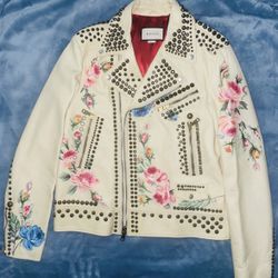 Gucci Leather Exclusive Hand Painted Biker Jacket