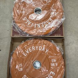 BRAND NEW 30 LBS Olympic Bumper Plate Weight Plate You Get 2 15lbs For 30 Lbs Total