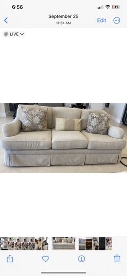 Set of 2 Beige Couches.