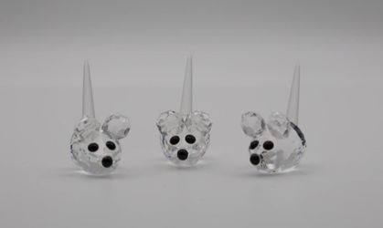 Swarovski Crystal Field Mice Figurines – Set of 3