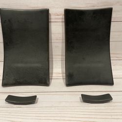 Black Rectangle Sushi Serving Set For Two