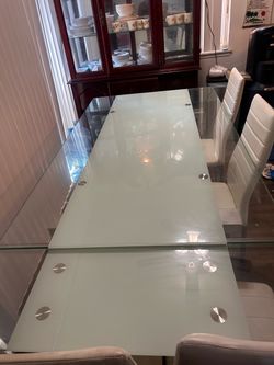 Glass Top Dining Table with Chrome Accents