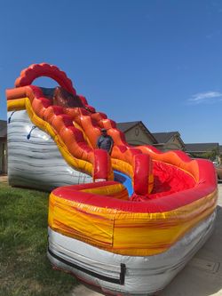 18ft commercial grade  curved waterslide with blower for sale