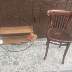New Round Shelving & Antique Tonet Chair.
