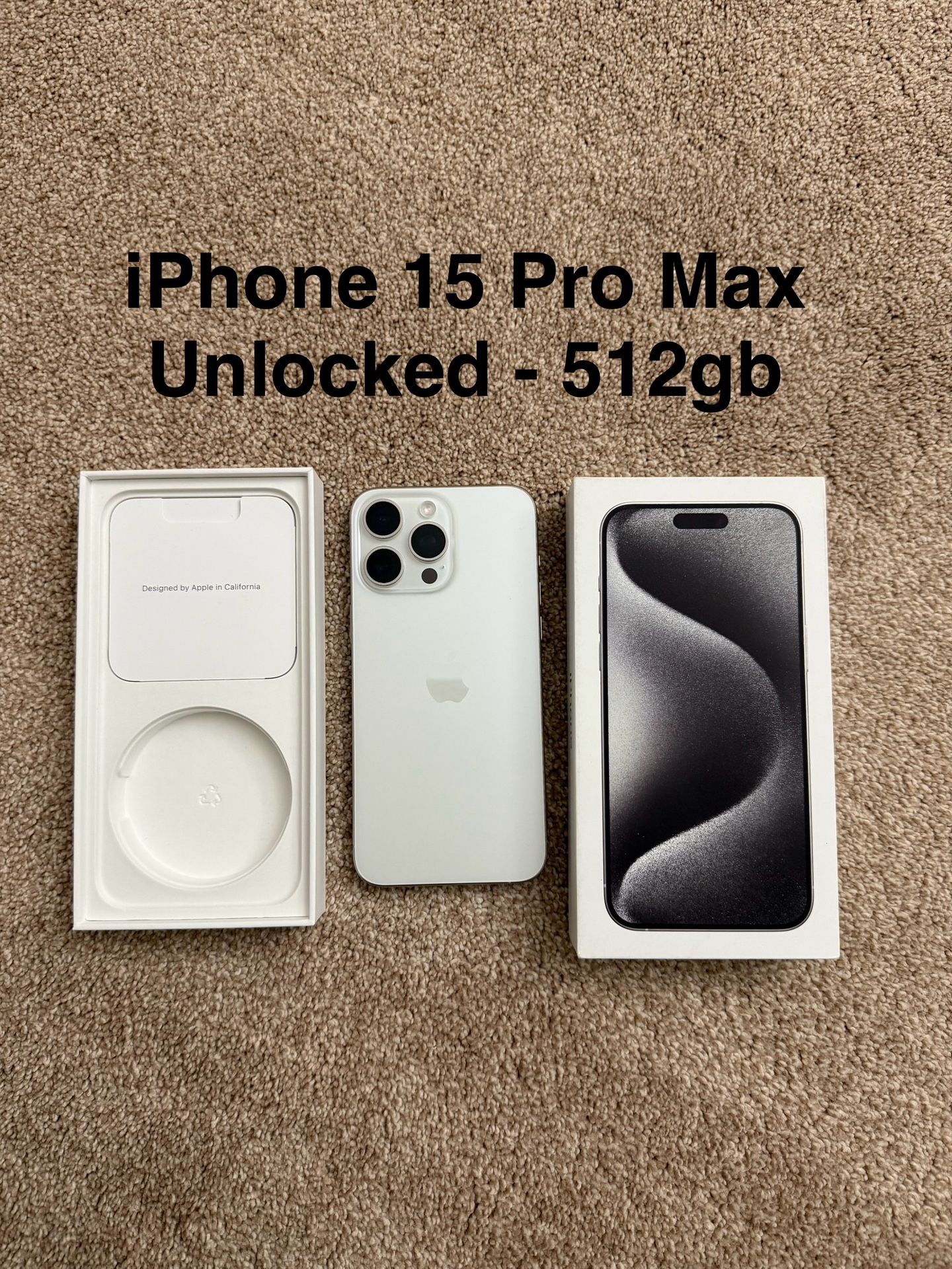 LIKE NEW 512gb iPhone 15 Pro Max UNLOCKED for all carriers. 91% Battery in Palatine