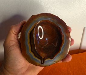 VINTAGE GENUINE BRASIL CARNELIAN AGATE SCULPTED MINERAL SPECIMEN,
