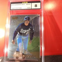 1997 BOWMAN'S BEST #176 CARLOS BELTRAN GOING HOF JULY UCG 8