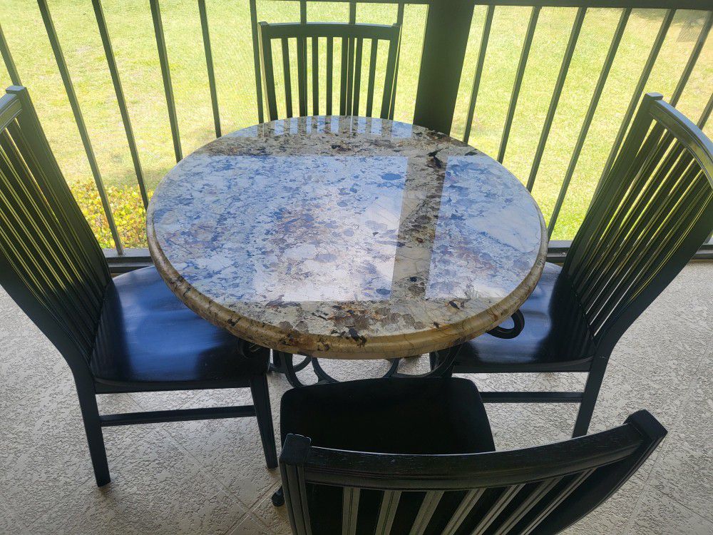 Granite Dining Table, Patio Or Kitchen, Mint