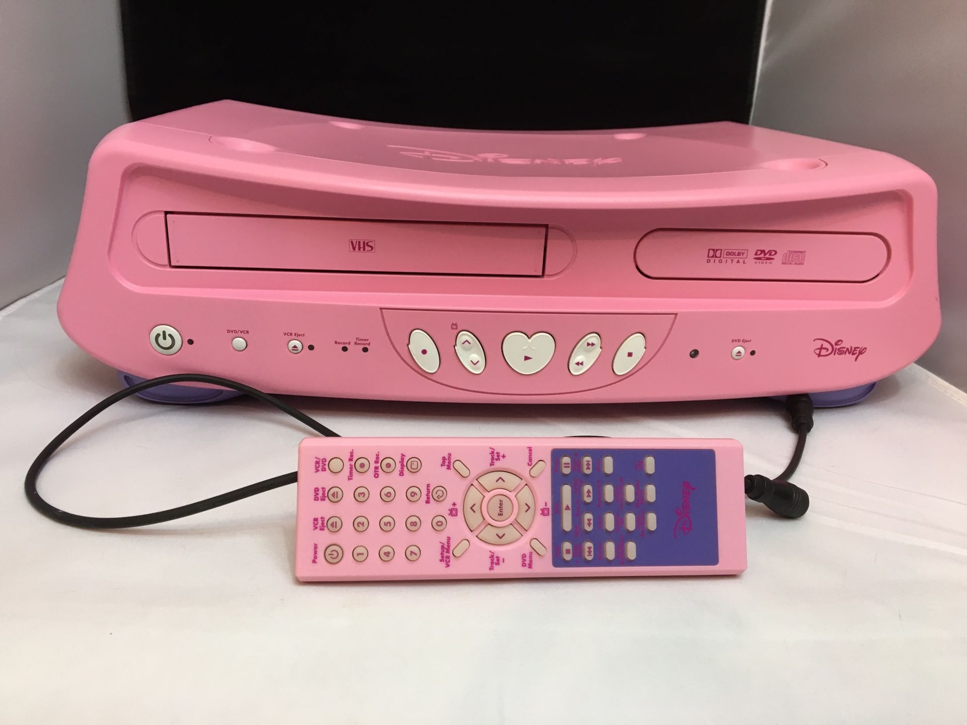 Disney Princess Pink DVD/VHS Combo Player Rare