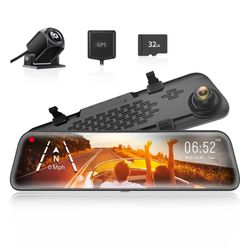 WOLFBOX G840S 12″ 4K Mirror Dash Cam 2160P Full HD