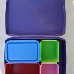 LUNCH BOX WITH 4 REMOVABLE CONTAINERS,  PLASTIC