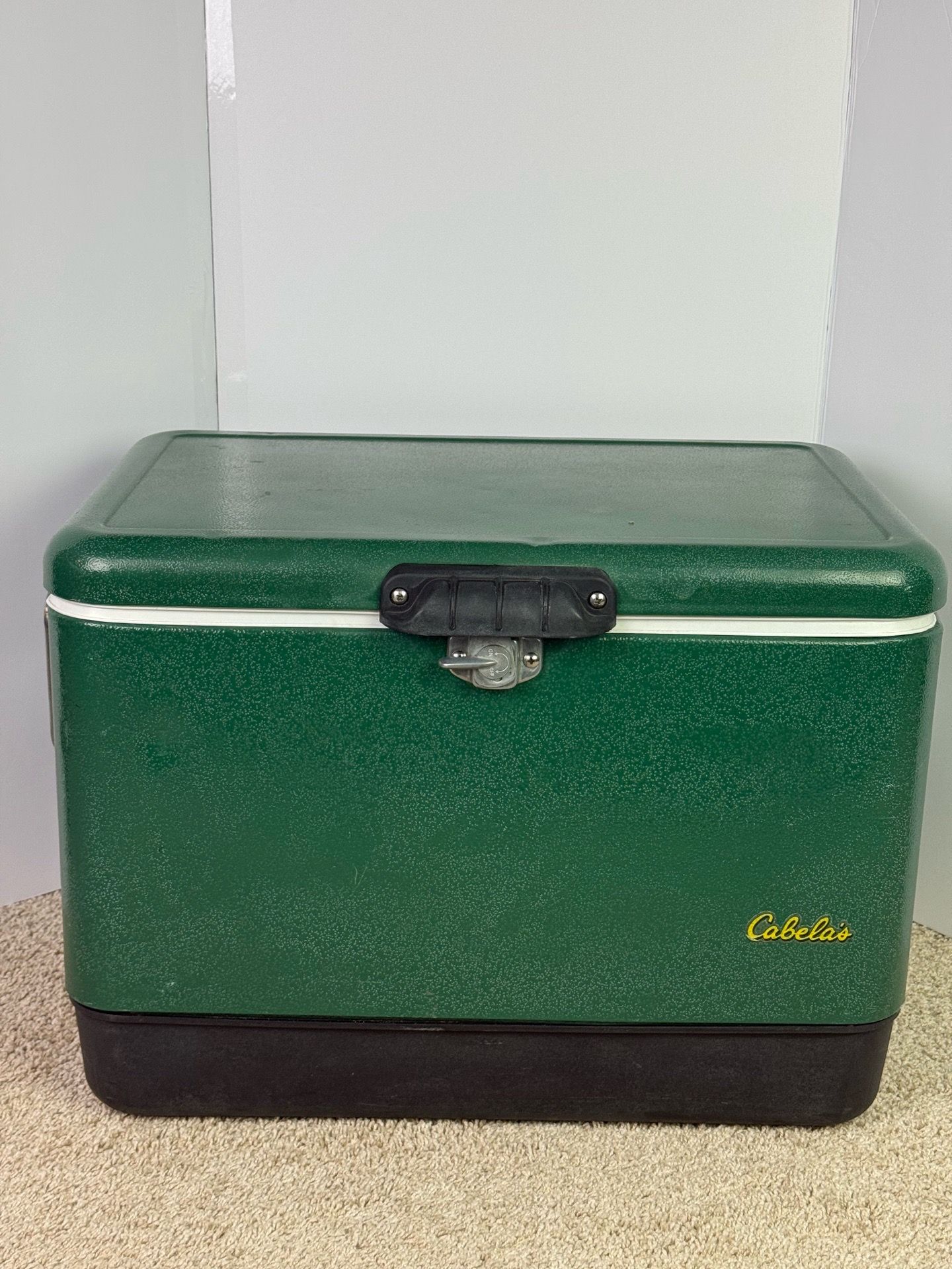 Vintage Cabela's Stainless Steel Belted Cooler Ice Chest 50-Quart 5 Day Coleman