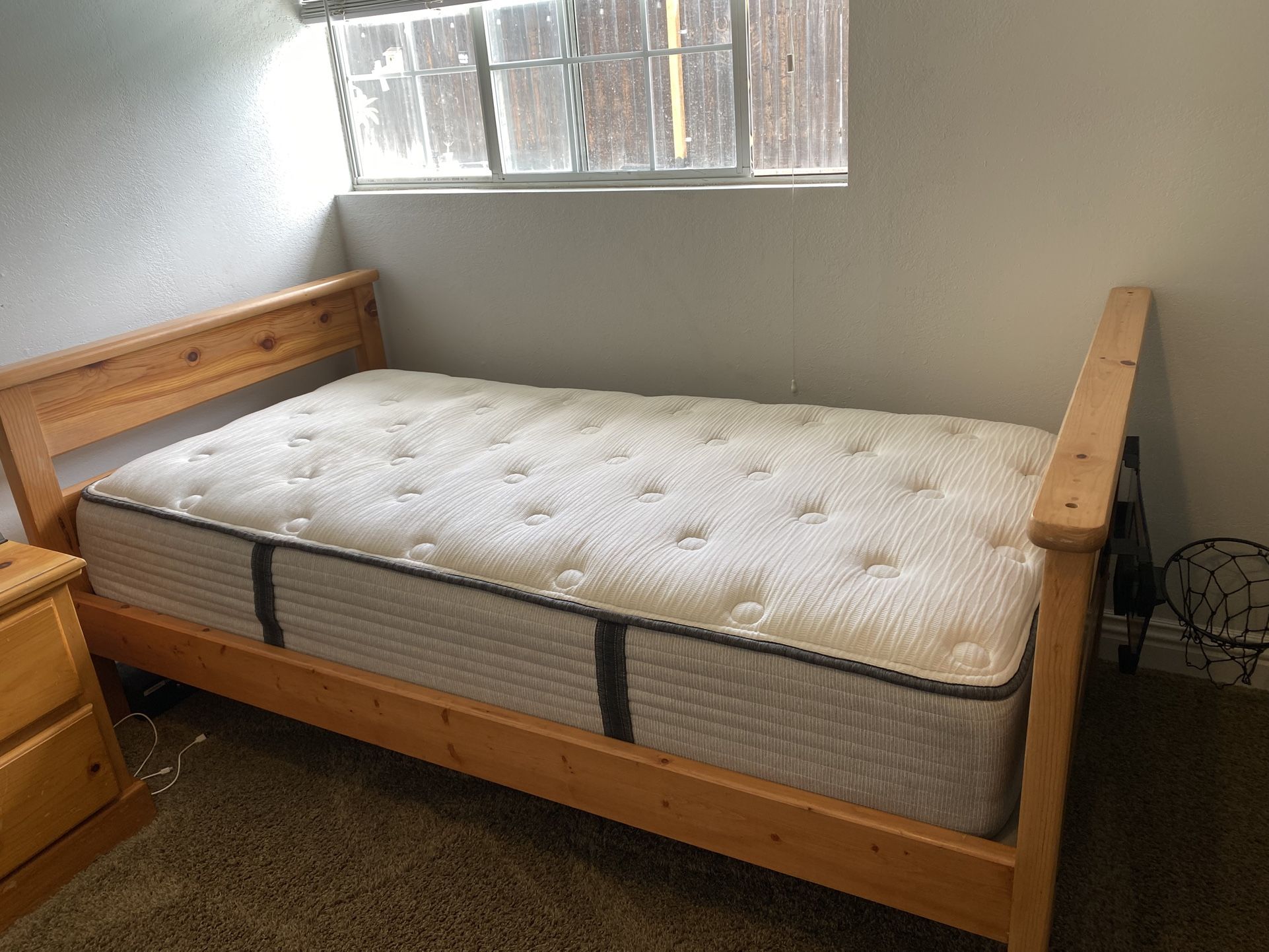Wood Oak Twin Bunk Beds 