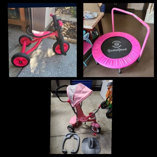 *Combo Deal* Need Gone. Tricycle, Stroller And Trampoline. $200 New.