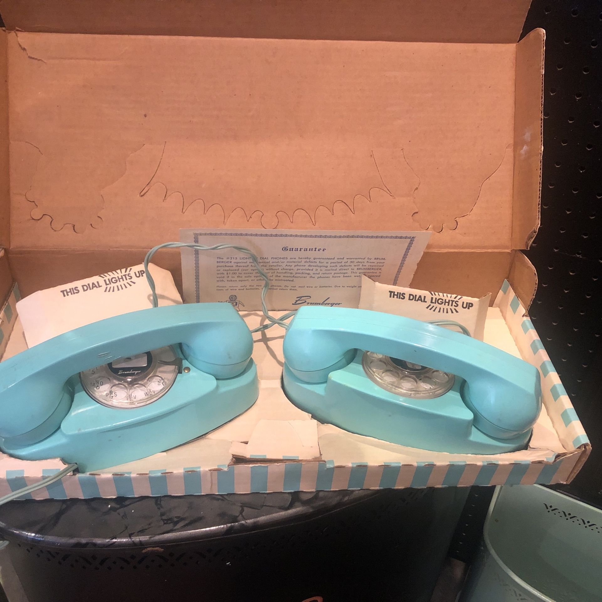 Vintage (60’s) Brumberger Blue Telephone Set (DN)