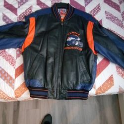 Leather Bronco Jacket Signed Size Large