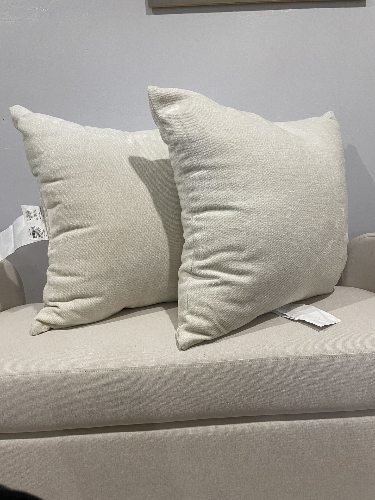 New Two Oversized Chenille Square Throw Pillows Cream - Threshold™
