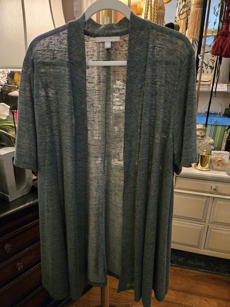 WT # 1057 WOMEN WITHIN 1X GREEN CARDIGAN