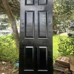 BLACK EXTERIOR DOOR (USED GOOD)
