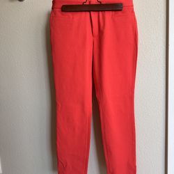 Red Coral Ankle  Pants From Banana Republic