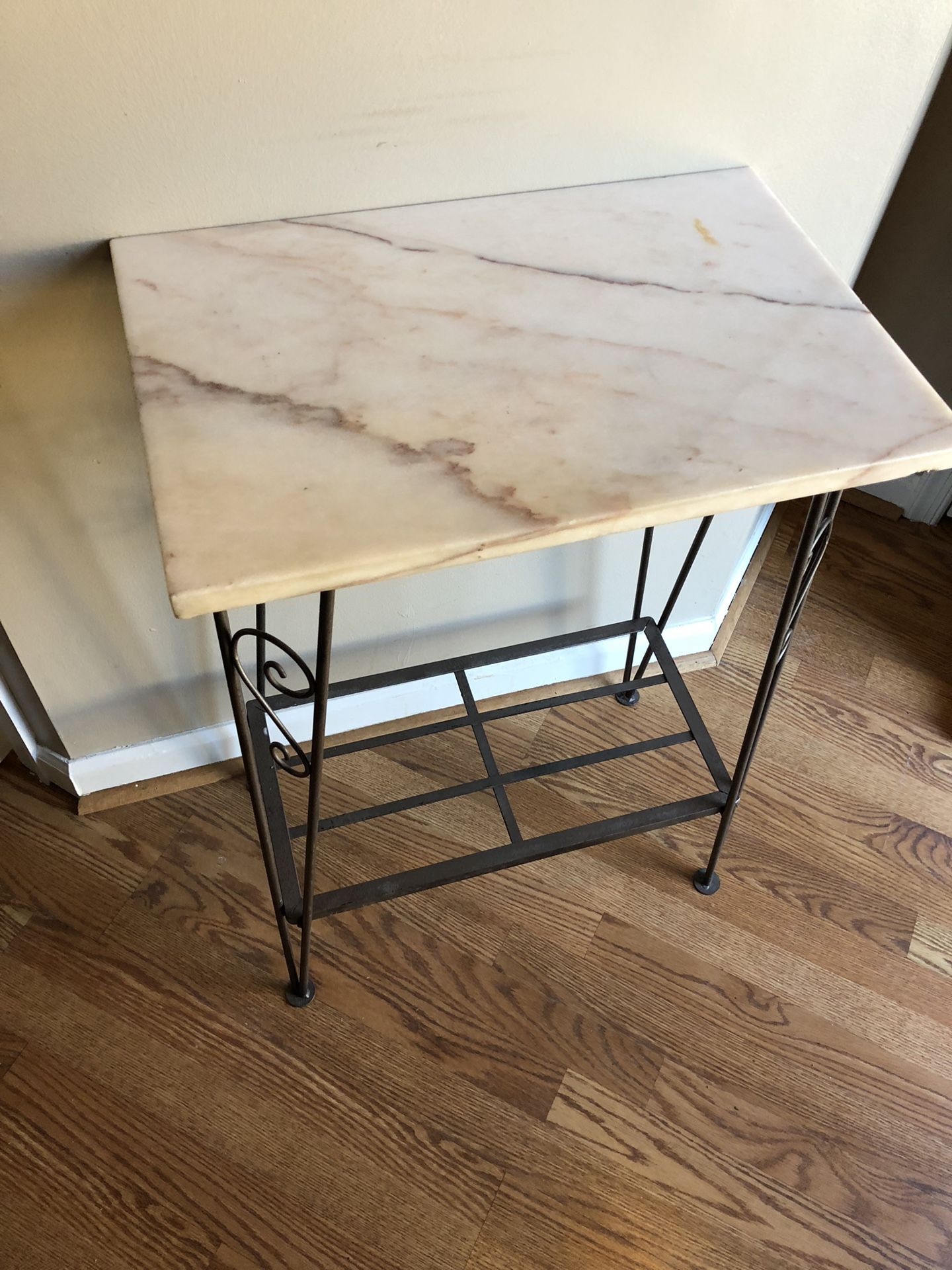 Small antique marble top table. Price reduced, must go!