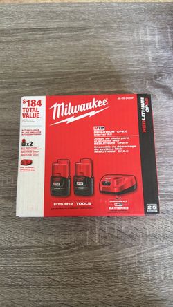 Milwaukee M12 Redlithium 2 CP2.0 Batteries + 1 Charger Starter Kit
