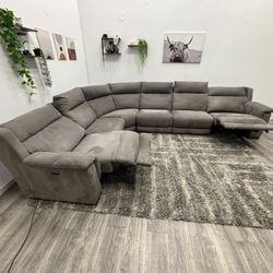 Gray Sectional Couch Recliner - Free Delivery