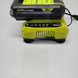 RYOBI 40V Lithium Ion CHARGER & 2Ah Battery