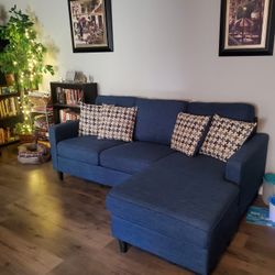 Blue Mini Sectional Sofa/Couch