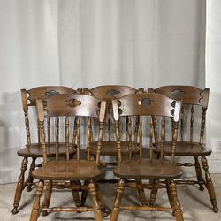 S. BENT BROS. Hard Rock Maple Colonial Chairs Made In USA