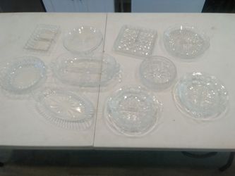 Crystal candy dishes and one crystal candle holder