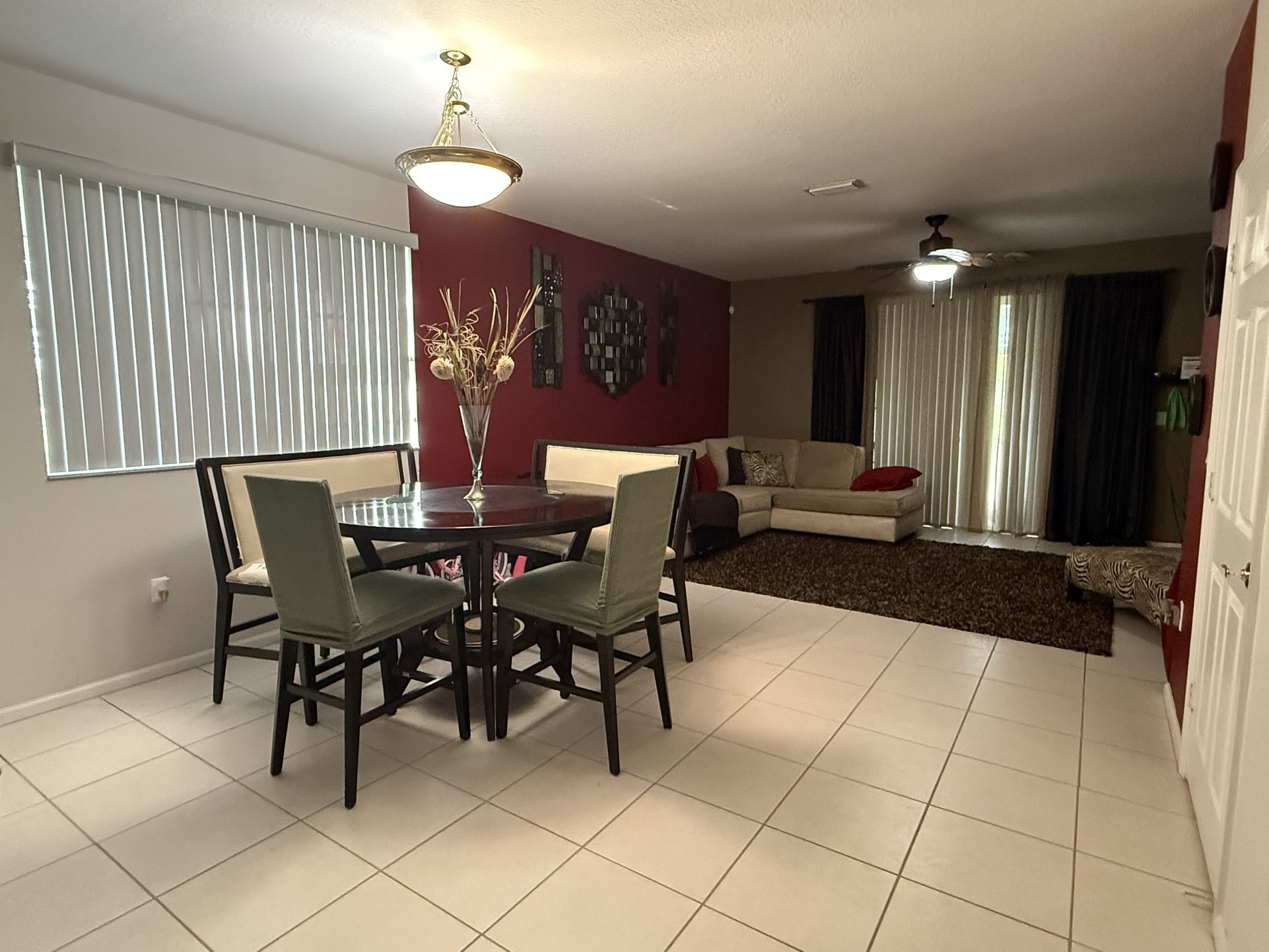 Dining and Living Room Set with Decor