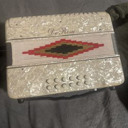 De Rosa 31-Button Diatonic Accordion - White Pearloid