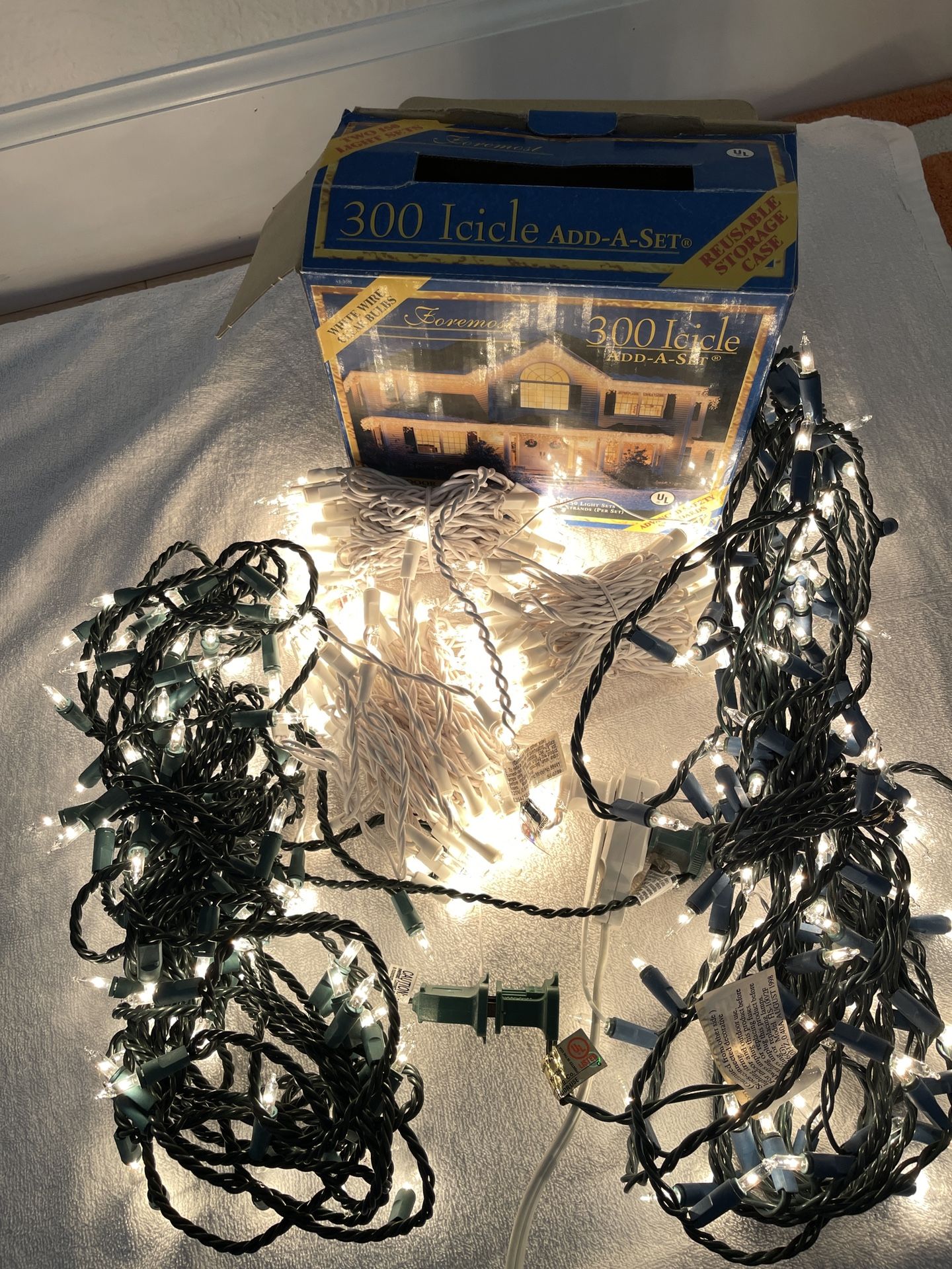10 Christmas String Lights plus 1 Icicle String Lights
