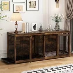 Large Funiture Style Dog Crate for 2 Dogs