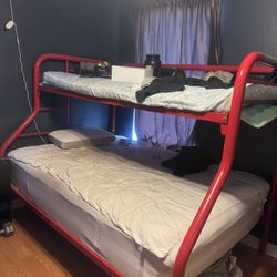 Red Metal Bunk Bed 