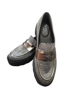 Franco Sarto Womens Balin Faux Leather Lug Sole Loafers