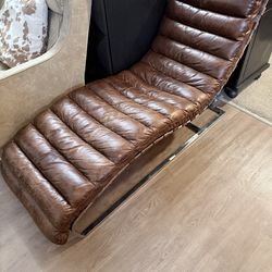 Restoration Hardware Leather Chaise