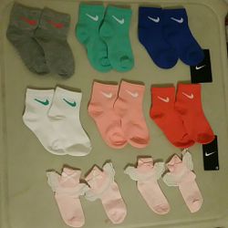 Baby Girl Nike Socks Size 3-4 Ages