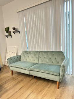 Green Green Velvet Sofa 