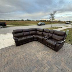 🛋️ Recliner Leather Sectional Couch. Free Delivery