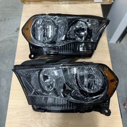 11-13 Dodge Durango Headlights Smoked Lens With Amber Corners Luces Aumadas 