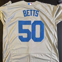 Dodgers Mookie Betts Grey Jersey For Men (New ) 