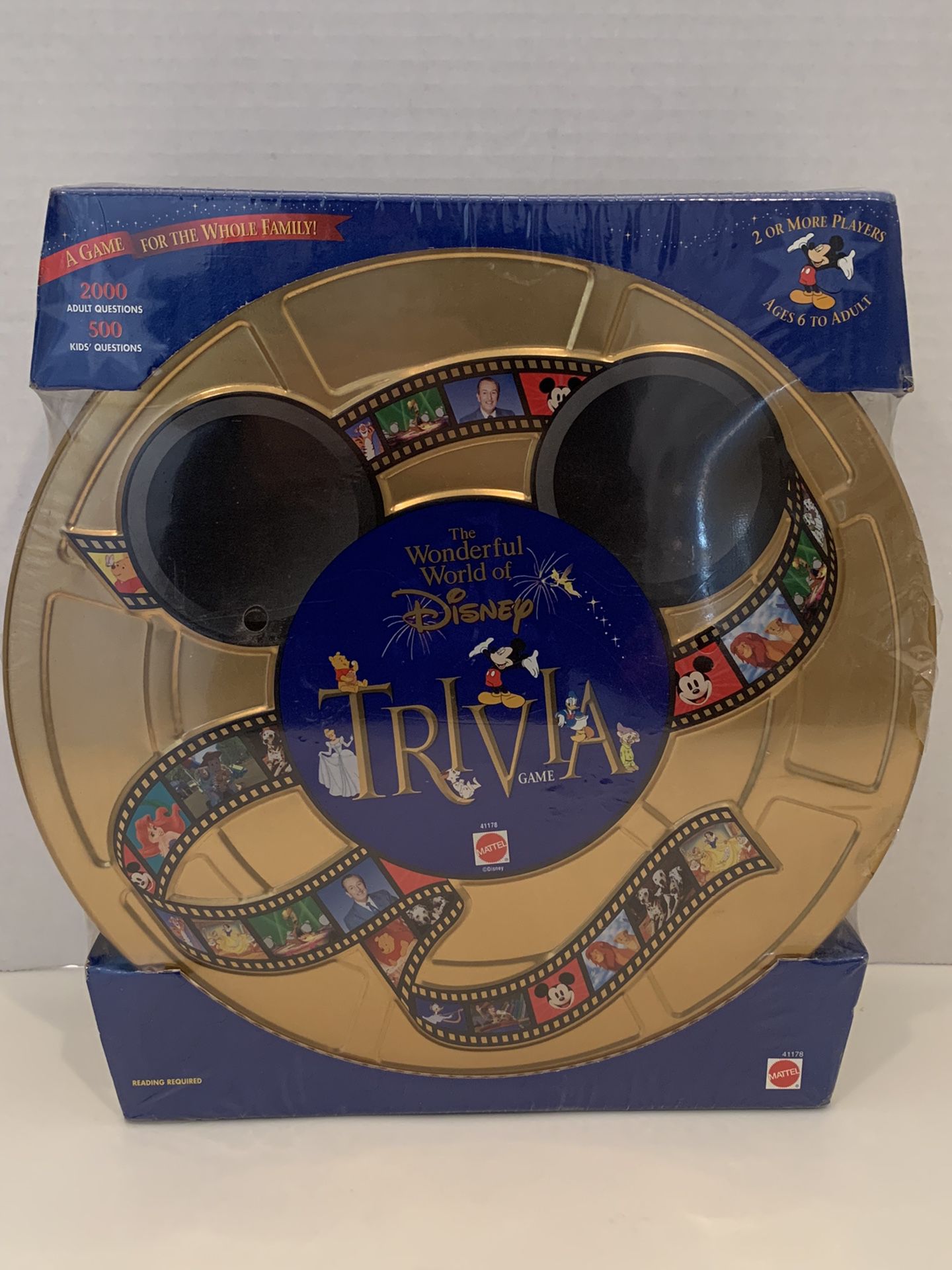 Wonderful World of Disney Trivia Board Game Mattel Tin 1997 NIB Factory Sealed. 