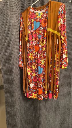 Halloween hippie dress with vest