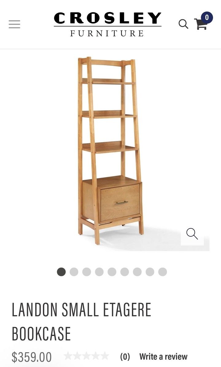 2- Crosley Landon Small Etagere Bookcase / Shelf