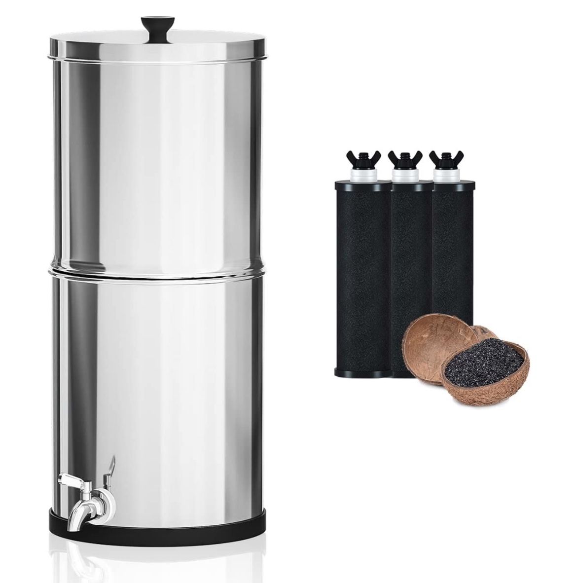 Joypur High Capacity Gravity-Fed Water Filter System with 2.9 Purification Filters for Home Camping Travel Outdoor Activities Emergencies,2.9 Gallon C