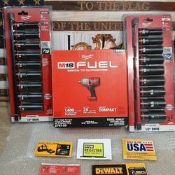 NEW MILWAUKEE M18 FUEL 1/2 IMPACT WRENCH AND SOCKETS 