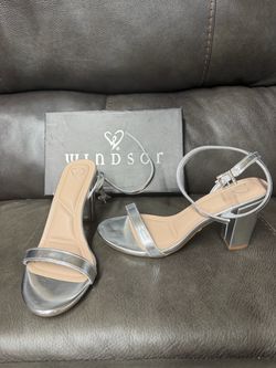 Windsor Silver Block Heel Sandals